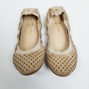 Yosi Samra perforated star leather ballet flats 7